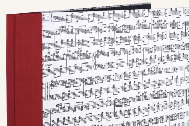 Notenmappe A4 mit Noten, roter Leinen